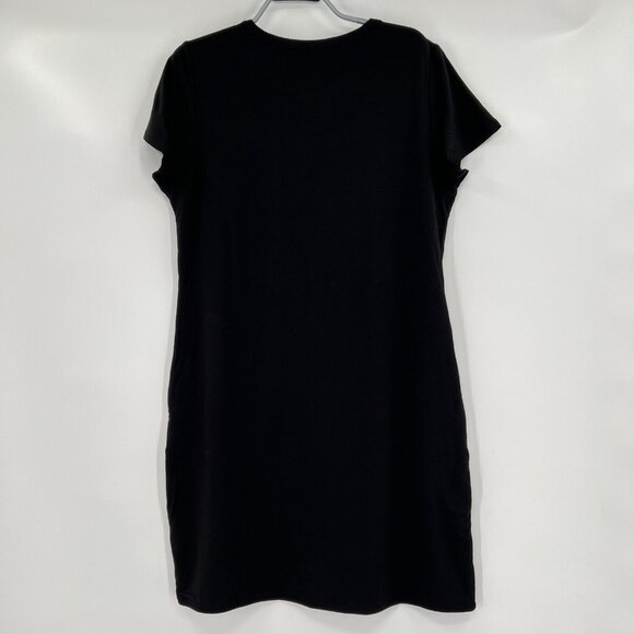 Quince Women’s Black Tencel Jersey Mini T-Shirt Dress sz S Short Sleeve NWT - Picture 3 of 3